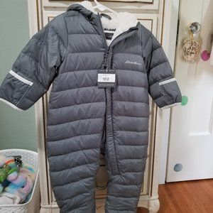 LL Bean gray snowsuit 6-12 month NWT
